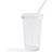 Dunelm Ribbed Glass Straw Travel Mug 38cl