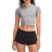 Lululemon Swiftly Tech Cropped Short-Sleeve Shirt 2.0 - Slate/White