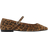 Office Womens Friday Mary Jane Ballet Pumps Leopard Leather Multi