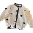 Shein Girls' Fashionable Heart Pattern Button-front Cardigan