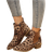 Shein Womens Fashion Leopard Print Pointed Toe Chunky Heel Side Zipper Ankle Boots