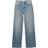Pull&Bear Blå Jeans Med Høj Talje Og Lige Ben I Snavset Vask - Blue Denim