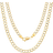 Nuragold Nuragold 10k Yellow Gold 3.5mm Cuban Chain Curb Link Diamond Cut Pave Two Tone Pendant Necklace Mens Womens Jewelry