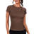 Shein Solid Color Seamless Short Sleeve Sports TShirt