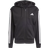 adidas Essential Three Stripes Fleece Zipper Hoodie - Black/White