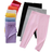 Shein pcsSet Baby Girl Casual Versatile Knitted Elastic Leggings In Solid Colors With Elastic Waistband