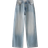Bershka Jeans in hellblauer Dirty-Waschung mit hohem Bund und weitem, lockerem Schnitt