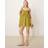 ASOS DESIGN Scoop Neck Ruffle Mini Dress With Tie Straps - Green