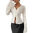 Shein Lace Bell Sleeve Blouse - Solid Color