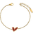 Shein pc Gold Plated Real White Inlaid Heart Stainless Steel Womens Bracelet