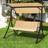 Dakota Fields 3 Seater Garden Swing Chair 168cm H x 185cm W x 125cm D - Beige