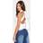 PrettyLittleThing Woven High Neck Tie Detail Top - White