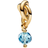 Pandora Faceted Sea Aqua Blue Eternity Circle Gold-Plated Dangle Charm