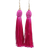 Shein 1pair Style Vacation Wind Tassel Dangle Earrings In Pink, With Vintage Elements, Suitable For Four Seasons, Daily Life, Work, Stage Performan