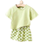 Shein Baby Boy Casual Solid Tee Checker Print Shorts For Summer