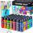 Joyin Washable Paint for Kids 42PCS Non-Toxic- Tempera Paint Set 2 oz Each Liquid Paint with 15 Brushes and 4 Palettes Paint for Arts and Crafts Project Finger Painting