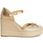 Michael Kors Nori Metallic Leather and Linen Wedge Espadrille Pale Gold