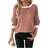 Shein Autumn Winter Women New Mulled Wine Color Round Neck Sweatshirt