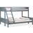 Homestyle4u Familjesäng 90x200 + 140x200 Grå Med Madrasser Våningssäng