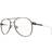 Matte Brown Pilot Metal Eyeglasses Full Rim
