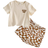 Shein Baby Boy Letter Pattern Soft Knitted Short Sleeve Sweater With Colorful Checkered Elastic Waist Casual Shorts, 2pcs/Set