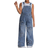 Shein Y2K Trendy Casual Stonewashed Frayed Denim Overalls - Denim