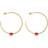 Design Letters Små Big Love Hoops - Guld/Röd