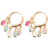 Shein Pair Elegant Luxury Colorful Rhinestone Water Drop Design Hoop Earrings Suitable For Womens Daily Wear Party Gifts