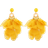 Shein 1pair Long Yellow Organza Petal Pendant Earrings