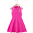 Shein Little Girls' Preppy Style Heart-shaped Print Striped Trim Ribbed Collar Sleeveless Dress For Summer