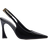 PrettyLittleThing Black Patent PU Gold Buckle High Stiletto Court Heels