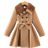 Shein Young Girl Borg Collar Double Breasted Belted Overcoat