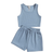 Shein Tween Girl Solid Tank Top Knot Waist Shorts