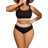 Shein Summer Beach Plus Chevron Tape Bikini Set Cami Top High Waisted Bottom Piece Bathing Suit