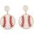 Shein 1pair European And American Style Beaded Baseball Ear Studs