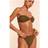 PrettyLittleThing Bandeau Gold Trim Bikini Set - Green
