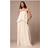PrettyLittleThing Cream Chiffon Layered Puffball Maxi Dress - White