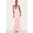 PrettyLittleThing Chiffon Asymmetric Ruched Maxi Dress - Pale Rose
