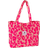 Shein Letter Patch Shoulder Tote Bag Leopard Print Double Handle, Large Capacity Tote Bag For Work And Travel pink