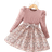 Shein Toddler Girls Casual Long Sleeve Ruffled Sleeve Printed Dress Matching Belt