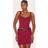 PrettyLittleThing Lace Detail Corset Woven Crop Top - Red