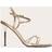 PrettyLittleThing Gold Pu Point Toe Thin Strappy High Stiletto Heeled Sandals - Yellow