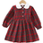 Shein Girls Long Sleeve Doll Collar Contrast Buttoned Shirt Dress Casual Plaid Skirt Winter Daily Wear
