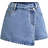 Shein Shein Tween Girls Summer Boho Hem Wrapped Denim Mini Skort - Light Wash