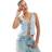 New Look Tie Front Jersey Vest - Light Blue