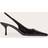 PrettyLittleThing Black Patent Pu Point Toe Sling Back Mid Heeled Courts - Black
