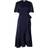 Y.A.S Satin Midi Wrap Dress - Navy