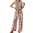Shein Womens Casual Vintage Sleeveless Print Jumpsuit Summer Vacation