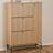 Actona Albany 3 Drawer 1 Door Cabinet Oak Black Legs Shoe Rack