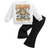 Shein Baby Girl Cute Cartoon Printed Long Sleeve Sweatshirt Flared Pants Set With Elastic Waist AutumnWinter